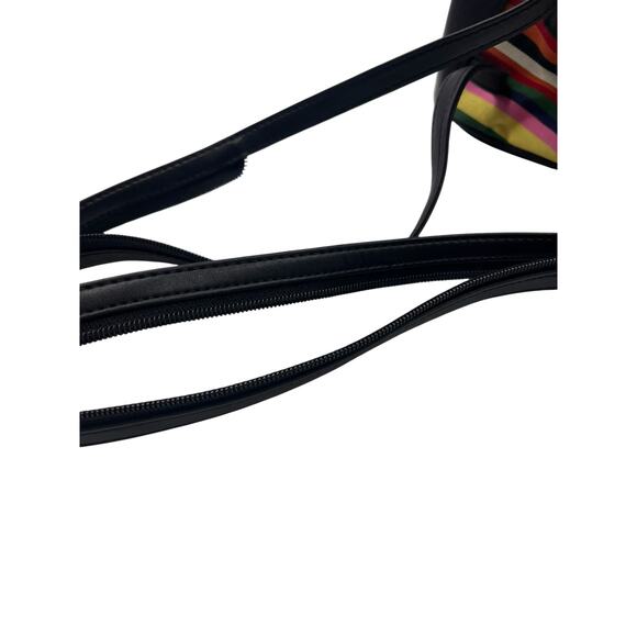 Villager by Liz Claiborne Womens Vintage 90s Striped Triangle Backpack Sling Bag - Picture 16 of 16